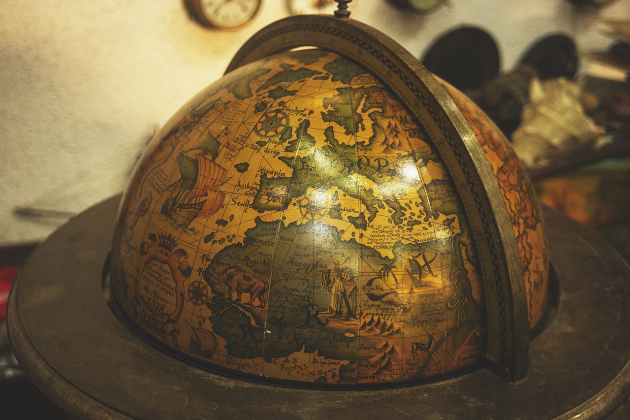 old globe, ancient worlds, world map